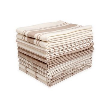 Dan River 10 Pack Cotton Flat Assorted Kitchen Towels