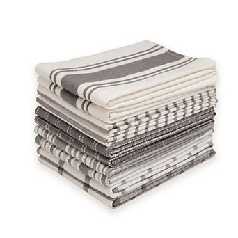 Dan River 10 Pack Cotton Flat Assorted Kitchen Towels