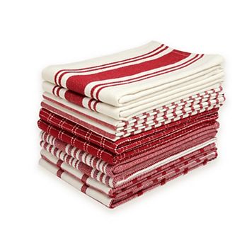 Dan River 10 Pack Cotton Flat Assorted Kitchen Towels