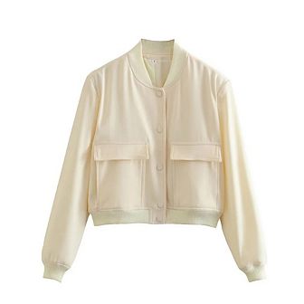 Womens Jacket Fall Winter Long Sleeve Stand Collar Shacket with Side Pocket Lightweight Coat