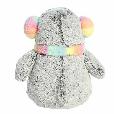 Aurora Small Rainbow Festive Stuffed Animal 9" Pompom Muffs & Scarf PomPom Penguin
