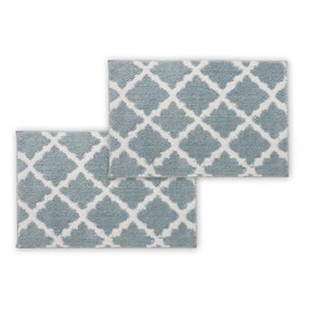 Bibb Home 1-2 Pack Trellis Micro Shag Bath Rugs