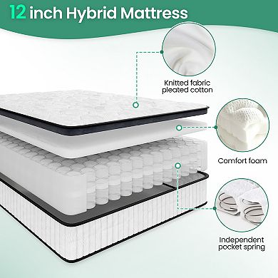 12in Supportive Innerspring Mattress with Memory Foam Breathable Cover