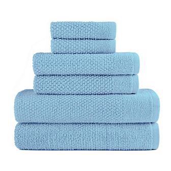 Dan River 6 pc Popcorn Cotton Bath Towel Set
