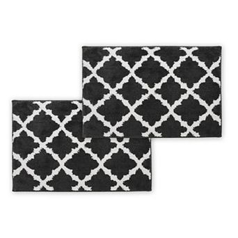Bibb Home 1-2 Pack Trellis Micro Shag Bath Rugs
