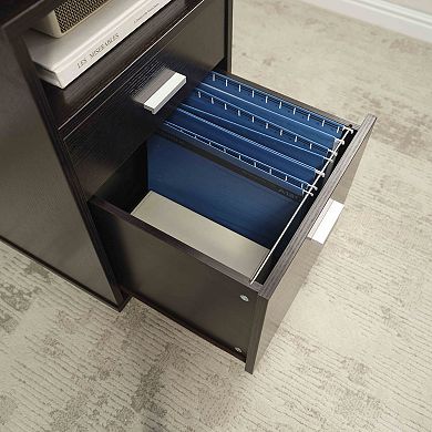 GOMYHOME Home Office Desk with File Cabinet on Wheels, 47" Computer Desk, Red Cocoa Finish