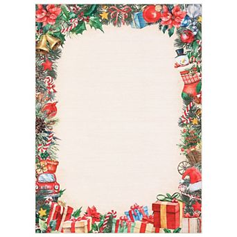 Christmas Gift Print Non-Slip Rubber Backing Indoor Area Rug Holiday Home Decor for Living Room