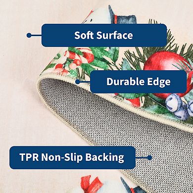 Christmas Gift Print Non-Slip Rubber Backing Indoor Area Rug Holiday Home Decor for Living Room