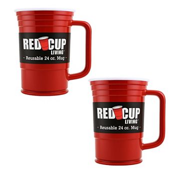 Beer Mug Stein with Handle 24oz Large Beer Mugs Set of 2, Reusable Unbreakable Cups