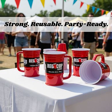 Beer Mug Stein with Handle 24oz Large Beer Mugs Set of 2, Reusable Unbreakable Cups