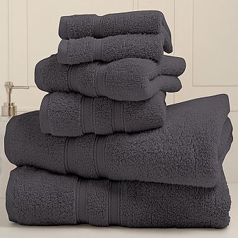 Bibb Home 6 pc Zero Twist Towel Set
