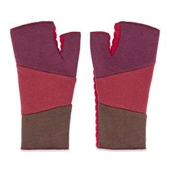 Feelgoodz Women’s Artisan Crafted Fleece Lined Color Block Fingerless Gloves