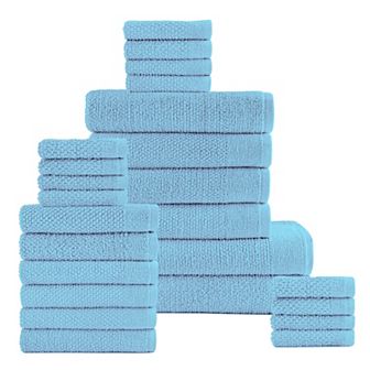 Dan River 24 pc Popcorn Cotton Bath Towel Set