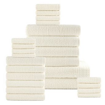Dan River 24 pc Popcorn Cotton Bath Towel Set