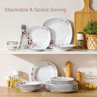 18-piece Porcelain Dinnerware Set, for 6, incl. Dinner, Dessert, Soup Plates