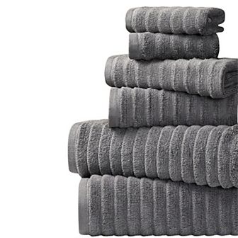 Bibb Home 6 pc Ribbed Towel Set
