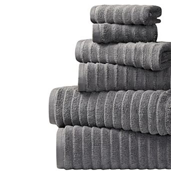 Bibb Home 6 pc Ribbed Towel Set