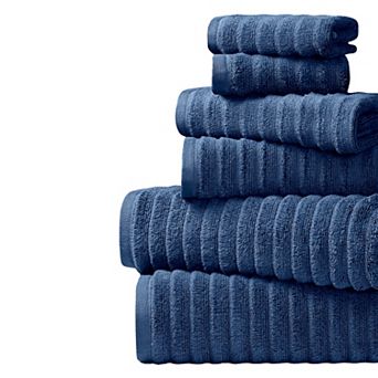 Bibb Home 6 pc Ribbed Towel Set