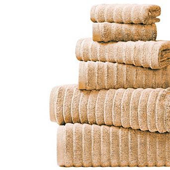 Bibb Home 6 pc Ribbed Towel Set