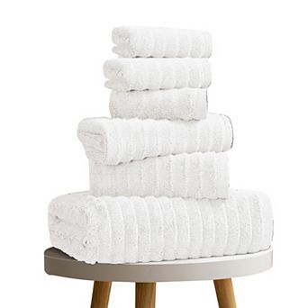Bibb Home 6 pc Ribbed Towel Set