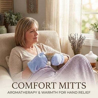 Microwaveable Comfort Mitts, Herbal Hand Warmers for Stress, Arthritis & Joint Pain (Lavender)