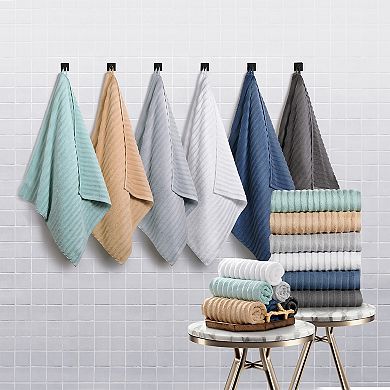 Bibb Home 4 Pack Ribbed Bath Towel Set