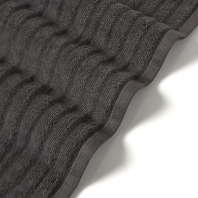 Bibb Home 4 Pack Ribbed Bath Towel Set