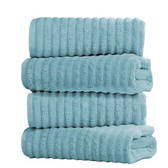 Bibb Home 4 Pack Ribbed Bath Towel Set