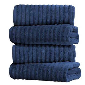 Bibb Home 4 Pack Ribbed Bath Towel Set