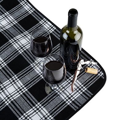 Dine™ Picnic Blanket in Black Plaid by True