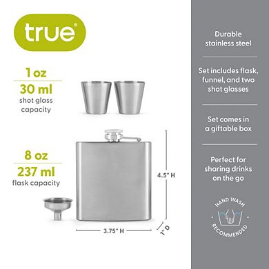 Fiasco Flask And Shot Glass Gift Set by True
