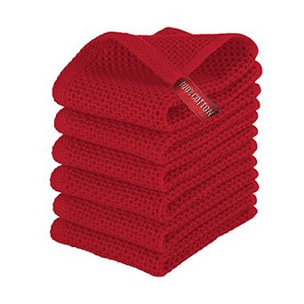 Elegant Comfort 6-Pack Turkish Cotton Waffle Small Wave Kitchen Towels