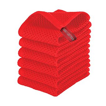 Elegant Comfort 6-Pack Turkish Cotton Waffle Small Wave Kitchen Towels