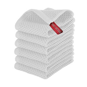 Elegant Comfort 6-Pack Turkish Cotton Waffle Small Wave Kitchen Towels