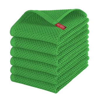 Elegant Comfort 6-Pack Turkish Cotton Waffle Wave Large Kitchen Towels