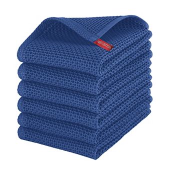 Elegant Comfort 6-Pack Turkish Cotton Waffle Wave Large Kitchen Towels