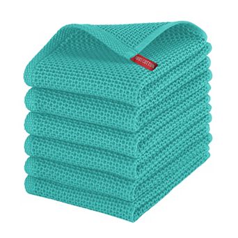 Elegant Comfort 6-Pack Turkish Cotton Waffle Wave Large Kitchen Towels