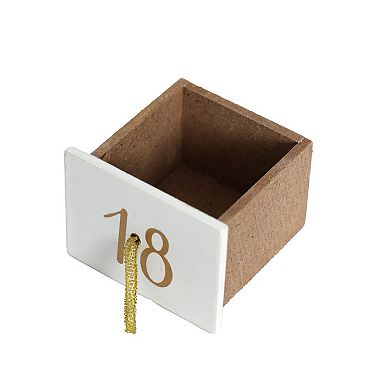 Polar Elegance Christmas Wooden Advent Calendar with 24 Drawers to Fill Small Gifts with LED Lights