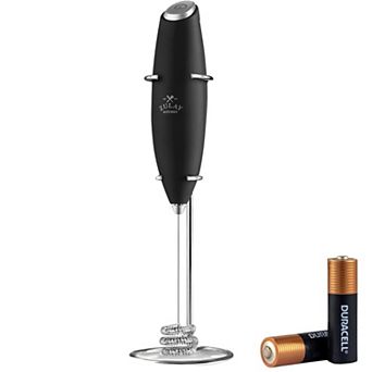 Zulay Kitchen Patented Tornado Triple Whisk Milk Frother with 2 Duracell Batteries