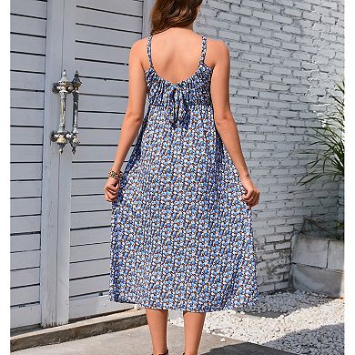 Women Maternity Halter Neck Summer Dress Casual Sleeveless Back Strap Maxi Dress Baby Shower