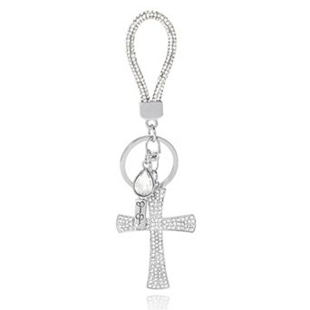 Jessica Simpson Crystal Cross Keychain