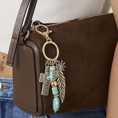 Jessica Simpson Turquoise Bead Keychain with Charms