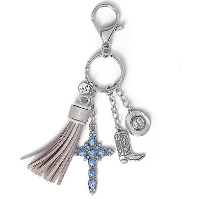 Jessica Simpson Western Cross & Tassel Charm Keychain