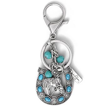 Jessica Simpson Horseshoe & Star Keychain with Turquoise Charms