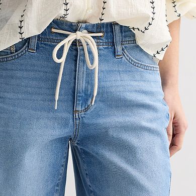 Women's Sonoma Goods For Life® Tie Waist Denim Bermuda Shorts