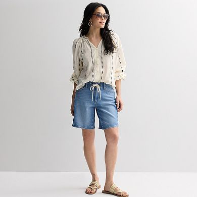 Women's Sonoma Goods For Life® Tie Waist Denim Bermuda Shorts