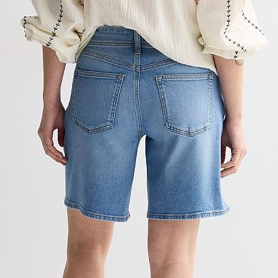 Women's Sonoma Goods For Life® Tie Waist Denim Bermuda Shorts