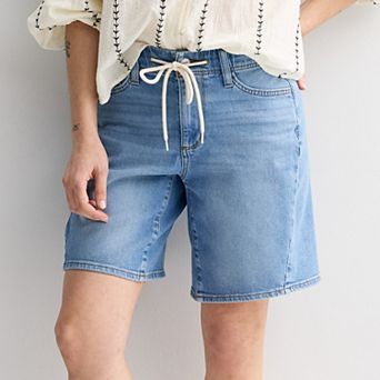 Women's Sonoma Goods For Life® Tie Waist Denim Bermuda Shorts
