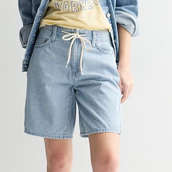 Women's Sonoma Goods For Life® Tie Waist Denim Bermuda Shorts