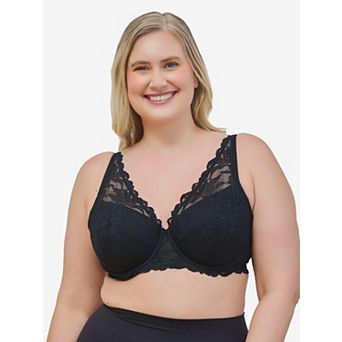 The Willow - Lightly Padded Lace Plunge Underwire Bra